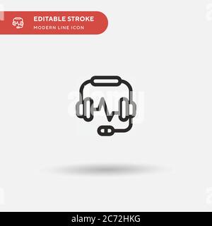 Headphone Simple vector icon. Illustration symbol design template for web mobile UI element. Perfect color modern pictogram on editable stroke. Headphone icons for your business project Stock Vector