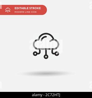 Cloud Computing Simple vector icon. Illustration symbol design template for web mobile UI element. Perfect color modern pictogram on editable stroke. Cloud Computing icons for your business project Stock Vector