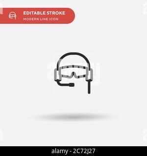 Pilot Simple vector icon. Illustration symbol design template for web mobile UI element. Perfect color modern pictogram on editable stroke. Pilot icons for your business project Stock Vector