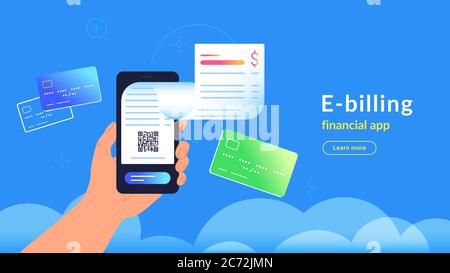 E-billing after payment by credit card via electronic wallet Stock Vector