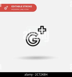 Google Plus Simple vector icon. Illustration symbol design template for web mobile UI element. Perfect color modern pictogram on editable stroke. Google Plus icons for your business project Stock Vector