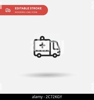 Ambulance Simple vector icon. Illustration symbol design template for web mobile UI element. Perfect color modern pictogram on editable stroke. Ambulance icons for your business project Stock Vector
