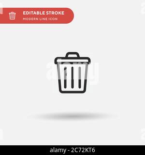 Trash Can Simple vector icon. Illustration symbol design template for web mobile UI element. Perfect color modern pictogram on editable stroke. Trash Can icons for your business project Stock Vector