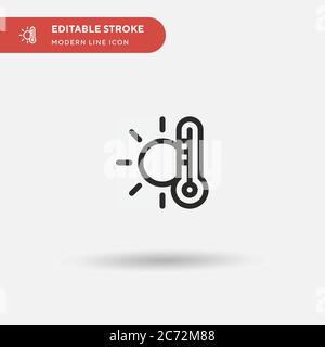 Thermometer Simple vector icon. Illustration symbol design template for web mobile UI element. Perfect color modern pictogram on editable stroke. Thermometer icons for your business project Stock Vector