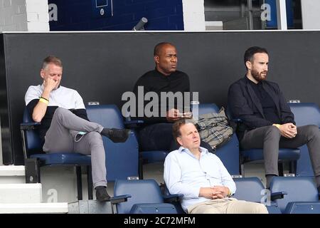 London, UK. 11th July, 2020. Les Ferdinand watches the game during the EFL Sky Bet Championship match between Queens Park Rangers and Sheffield Wednesday at The Kiyan Prince Foundation Stadium, London, England on 11 July 2020. Photo by Ken Sparks. Editorial use only, license required for commercial use. No use in betting, games or a single club/league/player publications. Credit: UK Sports Pics Ltd/Alamy Live News Stock Photo