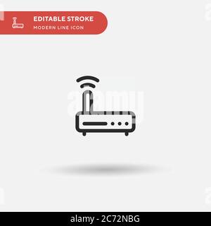 Router Simple vector icon. Illustration symbol design template for web mobile UI element. Perfect color modern pictogram on editable stroke. Router icons for your business project Stock Vector