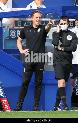 London, UK. 11th July, 2020. Sheffield Wednesday Manager Garry Monk during the EFL Sky Bet Championship match between Queens Park Rangers and Sheffield Wednesday at The Kiyan Prince Foundation Stadium, London, England on 11 July 2020. Photo by Ken Sparks. Editorial use only, license required for commercial use. No use in betting, games or a single club/league/player publications. Credit: UK Sports Pics Ltd/Alamy Live News Stock Photo