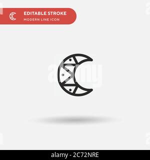 Half Moon Simple vector icon. Illustration symbol design template for web mobile UI element. Perfect color modern pictogram on editable stroke. Half Moon icons for your business project Stock Vector