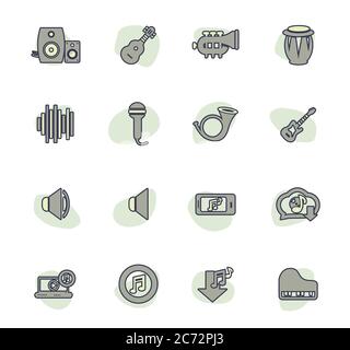 Music icons set Stock Vector