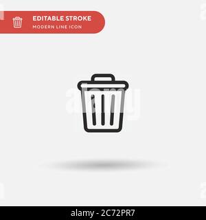 Bin Simple vector icon. Illustration symbol design template for web mobile UI element. Perfect color modern pictogram on editable stroke. Bin icons for your business project Stock Vector