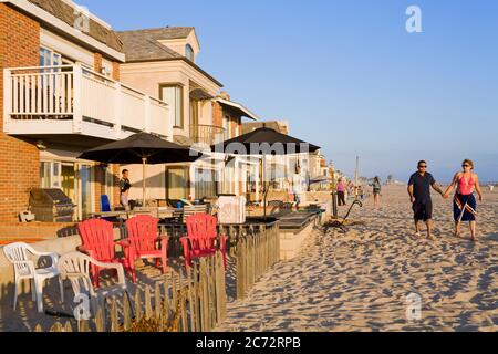 Oceanfront homes in Newport Beach,Orange County, California, USA Stock Photo