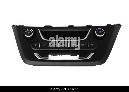 new plastic car climate control control panel on a white background Stock Photo