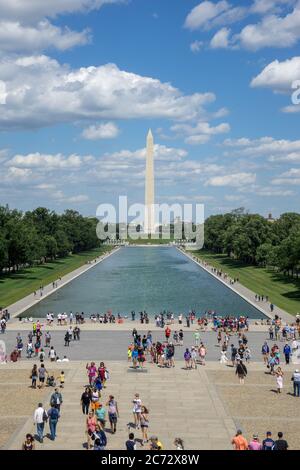 People gather on the National Mall Stock Photo