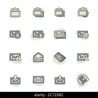 Mail icon set Stock Vector