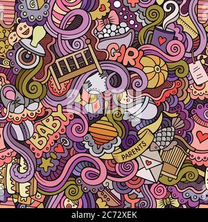 Cartoon vector doodle children seamless pattern Stock Vector Image ...
