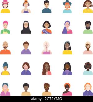 diversity people icon set vector illustration graphic design Stock ...