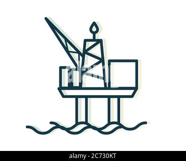 Oil Rig - Offshore Platform - Stock Icon as EPS 10 File Stock Vector