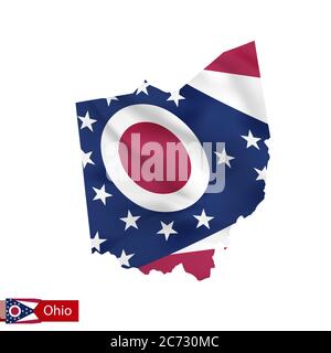 State of Ohio Flag Waving Isolated Vector Illustration Stock Vector ...