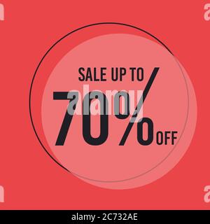 70 Percent off 70% Discount Sale Off big offer 70% Offer Sale Special Offer Tag Banner Advertising Promotional Poster Design Vector Offers Mobile Stock Vector