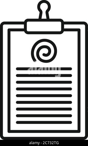 Hypnosis clipboard icon. Outline hypnosis clipboard vector icon for web design isolated on white background Stock Vector