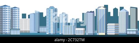 Abstract image of a modern city. Residential high-rise buildings with comfortable apartments and comfortable business office centers. Background. Isol Stock Vector