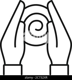 Hypnosis hands icon. Outline hypnosis hands vector icon for web design isolated on white background Stock Vector