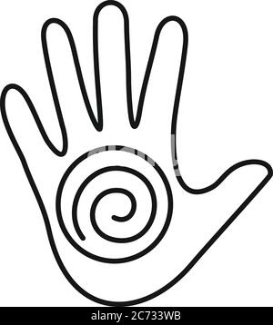 Hand spiral hypnosis icon. Outline hand spiral hypnosis vector icon for web design isolated on white background Stock Vector