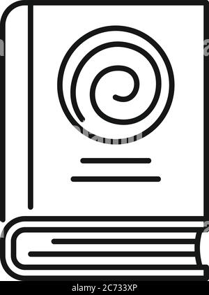 Hypnosis book icon. Outline hypnosis book vector icon for web design isolated on white background Stock Vector