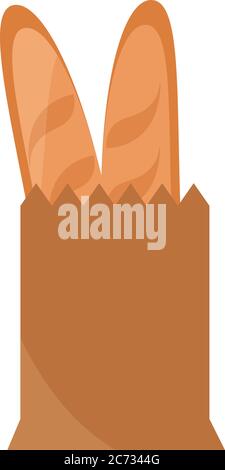 Healthy baguettes bread in paper bag Stock Vector Image & Art - Alamy