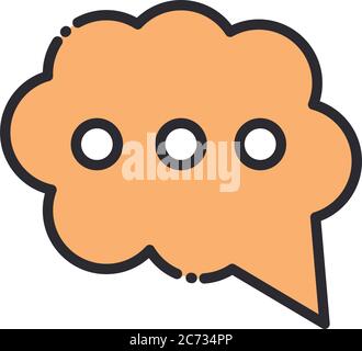 social media speech bubble digital internet network communicate technology line and fill design icon vector illustration Stock Vector