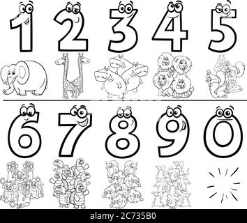 Educational game - Learning numbers. Coloring book for preschool ...