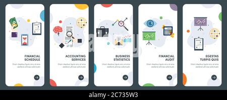 Set of concept flat design icons for contract, signature, meeting, earnings, report. UX, UI vector template kit for web design, applications, mobile i Stock Vector