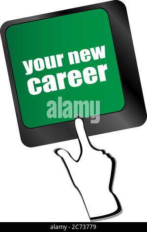 your new career button on computer keyboard key Stock Photo
