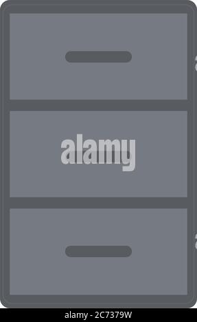cabinet with memos office supply stationery work linear style icon ...
