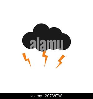 cloudy sky and lightning vector design illustration Stock Vector