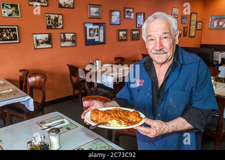 San Francisco California,Market Street,Little Joe's Italian,restaurant restaurants food dining eating out cafe cafes bistro,service,empty,dining,table Stock Photo