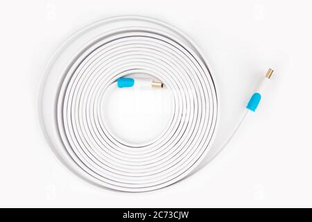 Wrapped role with white HDMI cable in Detail Stock Photo