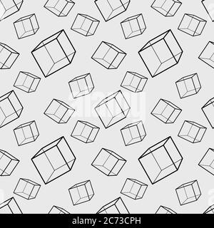 cube line seamless pattern vector illustration background Stock Vector