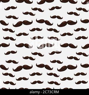 mustache seamless pattern vector illustration background Stock Vector