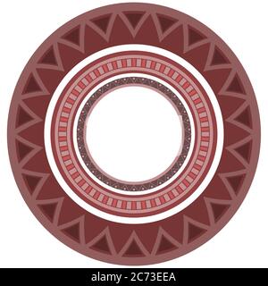 Set of round frames with ethnic pattern and place for text. Vector elements for design of postcards, cards, scrapbooking, invitations and your creativ Stock Vector