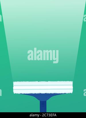 Flat illustration brushes for washing windows with a brilliant track ...
