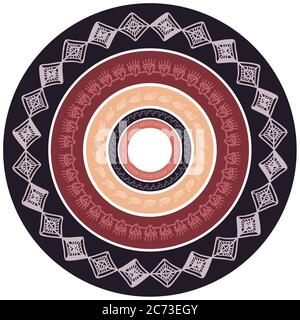 Round frame with tribal pattern.  Boho borders. Vector elements for postcard, banners and your design Stock Vector