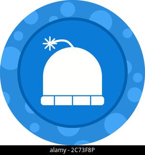 Unique Winter Cap Vector Glyph Icon Stock Vector