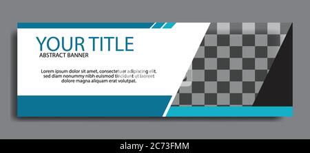 Standard size elegant blue web banners for sale. background for photo layout. Design template vector Stock Vector