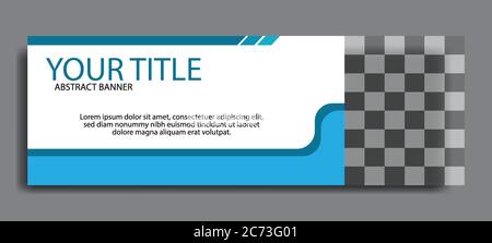 Standard size elegant blue web banners for sale. background for photo layout. Design template vector Stock Vector