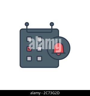 Calendar event reminder vector icon symbol isolated on white background Stock Vector