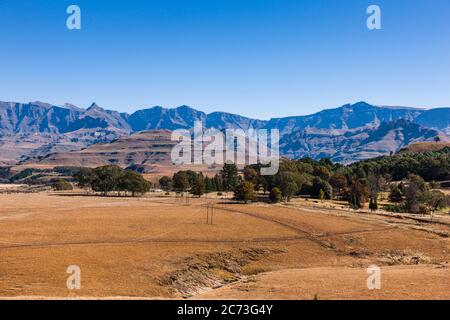 Drakensberg, View of mountains (Rhino Horn Peak), Garden Castle,  Mkhomazi Wilderness area, KwaZulu-Natal, South Africa, Africa Stock Photo