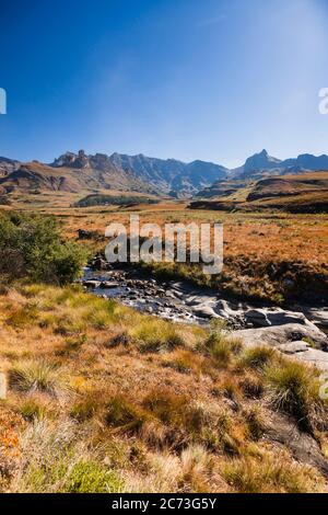 Drakensberg, View of mountains (Rhino Horn Peak), Garden Castle,  Mkhomazi Wilderness area, KwaZulu-Natal, South Africa, Africa Stock Photo