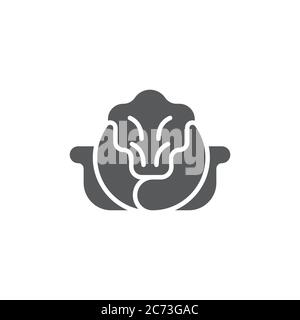 Cabbage leaves vector icon symbol vegetables isolated on white background Stock Vector