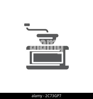 Coffee grinder vector icon symbol isolated on white background Stock Vector